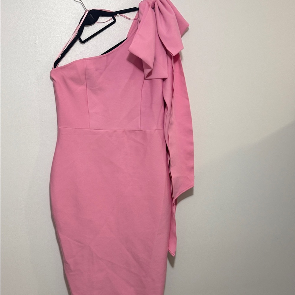 Fashion Nova Pink One-Shoulder Dress
